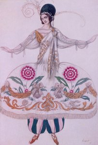 シェラザードの衣装デザイン、眠れる森の美女、1921年 作： Leon Bakst